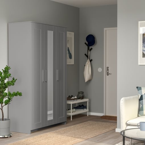 BRIMNES, wardrobe with 3 doors, 117x190 cm, 706.028.04