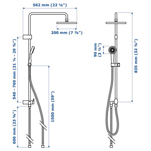 BROGRUND, head/handshower kit with diverter, 706.082.07