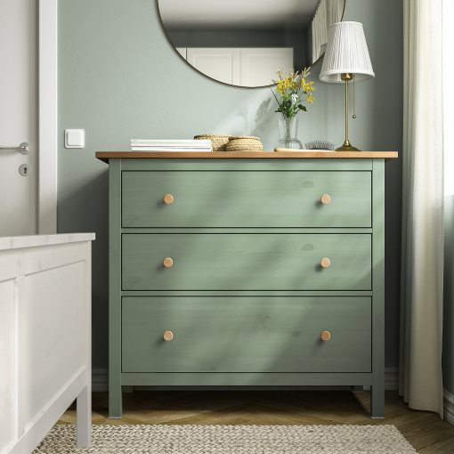 HEMNES, chest of 3 drawers, 108x96 cm, 706.107.38