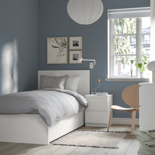 MALM, bed frame/high with 2 storage boxes, 90X200 cm, 790.129.91