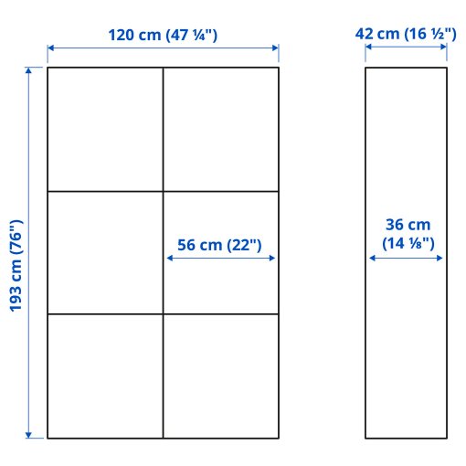 BESTÅ, σύνθεση αποθήκευσης με γυάλινες πόρτες, 120x42x193 cm, 790.592.62