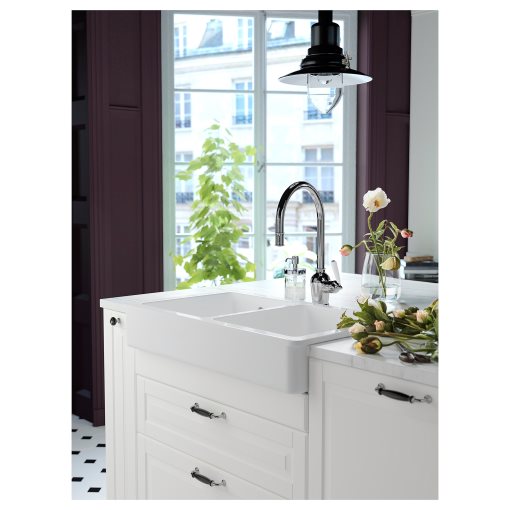 HAVSEN, sink bowl 2 bowls with visible front, 82x48 cm, 792.502.65