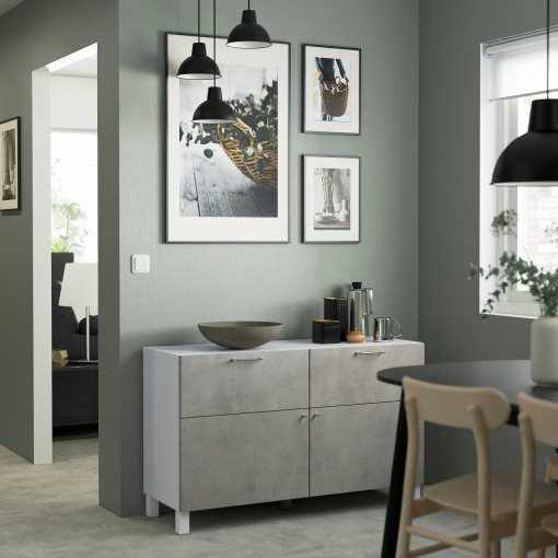 BESTÅ, σύνθεση αποθήκευσης με πόρτες/συρτάρια ανοίγματος με πίεση, 120x42x74 cm, 794.215.21