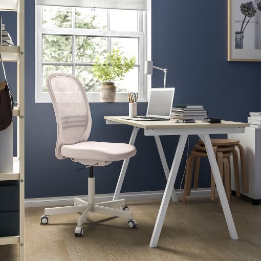 TROTTEN/FLINTAN/EKENABBEN, desk and storage combination with swivel chair, 794.368.29