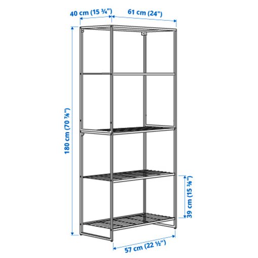 JOSTEIN, shelving unit/in/outdoor/wire, 61x40x180 cm, 794.372.06