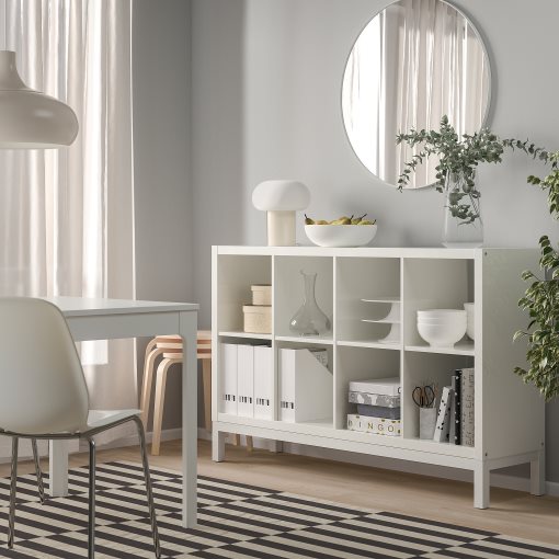 KALLAX, shelving unit with underframe/high-gloss, 147x94 cm, 794.426.89