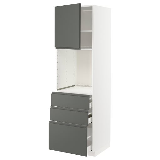 METOD, high cabinet for oven with door/3 drawers, 60x60x200 cm, 794.557.52
