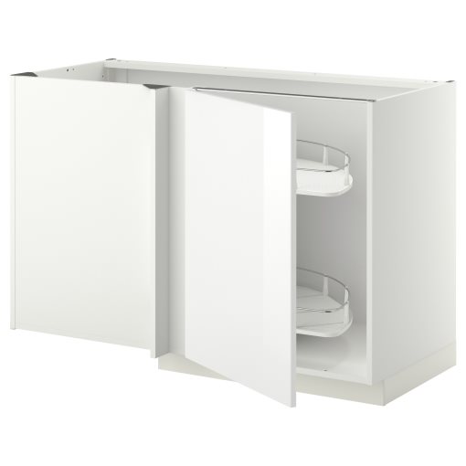 METOD, corner base cabinet with pull-out fitting, 128x68 cm, 794.576.33