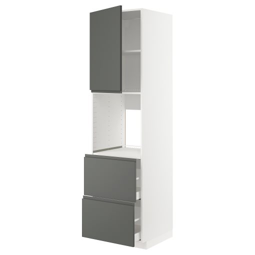 METOD, high cabinet for oven with door/2 fronts/2 high drawers, 60x60x220 cm, 794.654.21