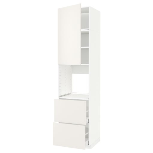 METOD, high cabinet for oven with door/2 drawers, 60x60x240 cm, 794.687.83