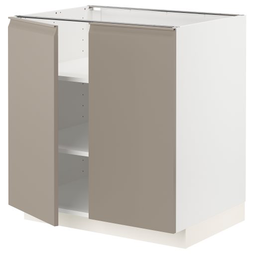 METOD, base cabinet with shelves/2 doors, 80x60 cm, 794.917.26