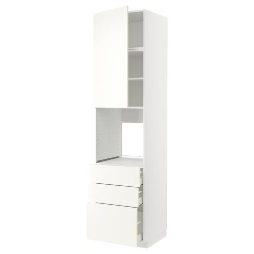 METOD, high cabinet for oven with door/3 drawers, 60x60x240 cm, 795.070.63
