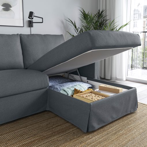 HYLTARP, 3-seat sofa with chaise longue, right, 795.149.64