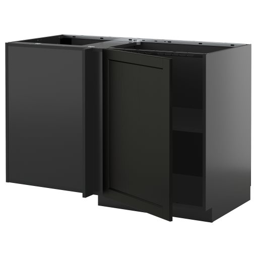METOD, corner base cabinet with shelf, 128x68 cm, 795.882.81