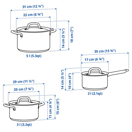 IKEA 365+, σετ σκευών μαγειρικής, 3 τεμ., 804.843.29