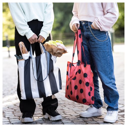 SKYNKE, carrier bag/striped, 45x36 cm, 805.176.74