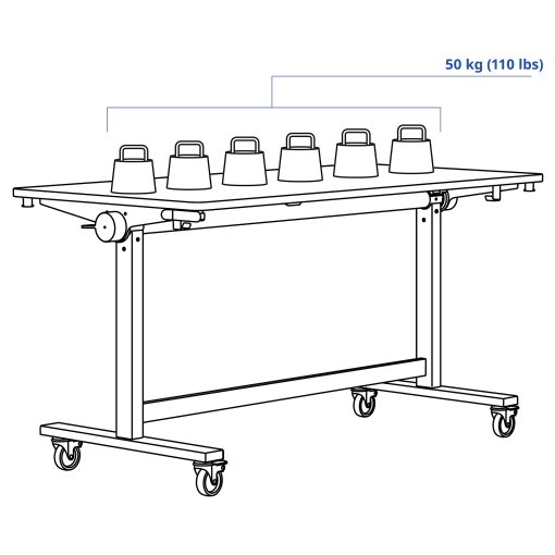 MITTZON, foldable table with castors, 140x70 cm, 805.279.51