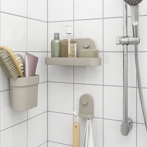 ÖBONÄS, triple hook with suction cup, 7x11 cm, 806.060.95