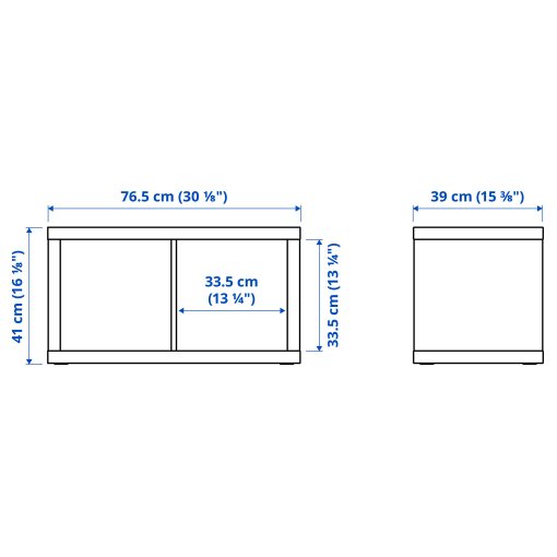 KALLAX/LACK, storage combination with 2 shelves, 266x39x147 cm, 893.986.76