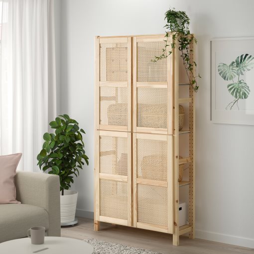 IVAR, shelving unit with doors, 89x30x179 cm, 894.034.61