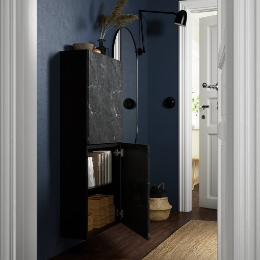 BESTÅ, wall cabinet with 2 doors, 60x22x128 cm, 894.219.74