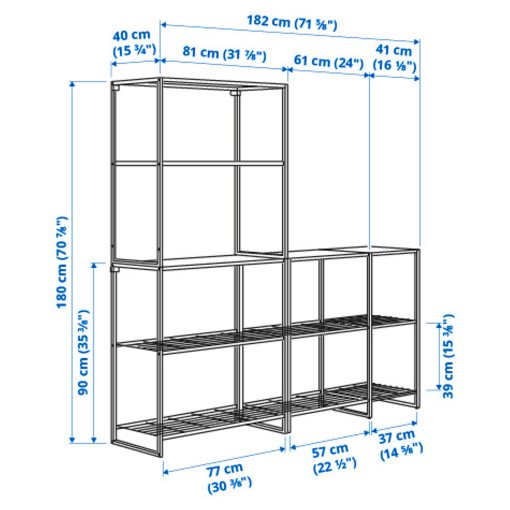 JOSTEIN, shelving unit/in/outdoor, 182x40x180 cm, 894.373.00
