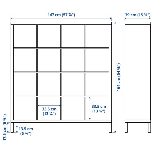KALLAX, shelving unit with underframe, 147x164 cm, 894.427.21