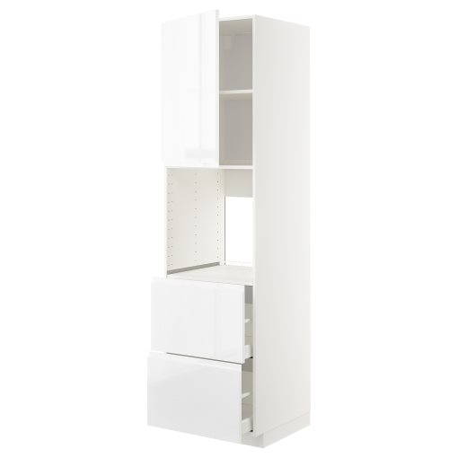 METOD, high cabinet for oven with door/2 fronts/2 high drawers, 60x60x220 cm, 894.562.04