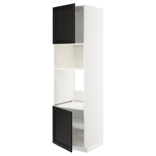METOD, high cabinet for oven/microwave with 2 doors/shelves, 60x60x220 cm, 894.574.30