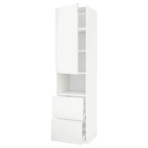 METOD, high cabinet for microwave with door/2 drawers, 60x60x240 cm, 894.599.38