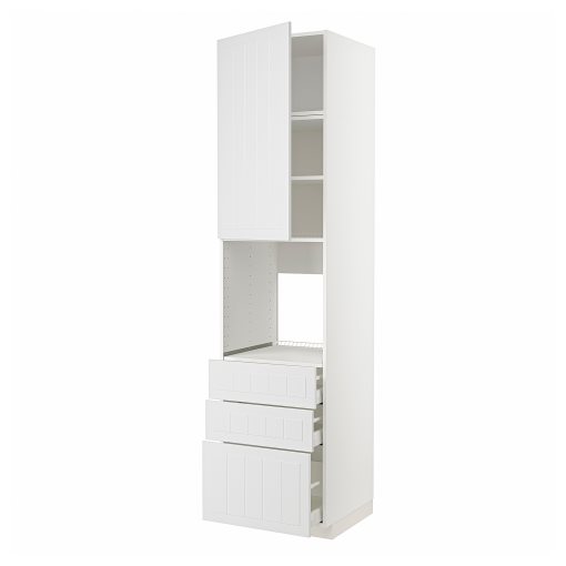 METOD, high cabinet for oven with door/3 drawers, 60x60x240 cm, 894.610.74