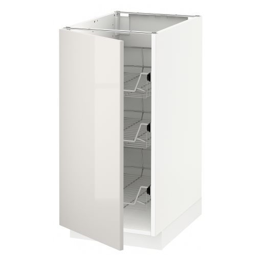 METOD, base cabinet with wire baskets, 40x60 cm, 894.628.08