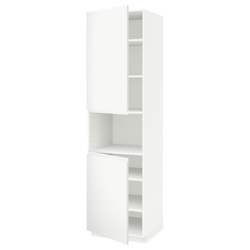 METOD, high cabinet for microwave with 2 doors/shelves, 60x60x220 cm, 894.682.02