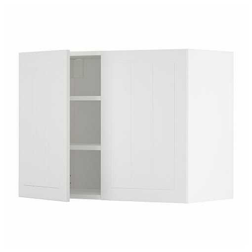 METOD, wall cabinet with shelves/2 doors, 80x60 cm, 894.696.64