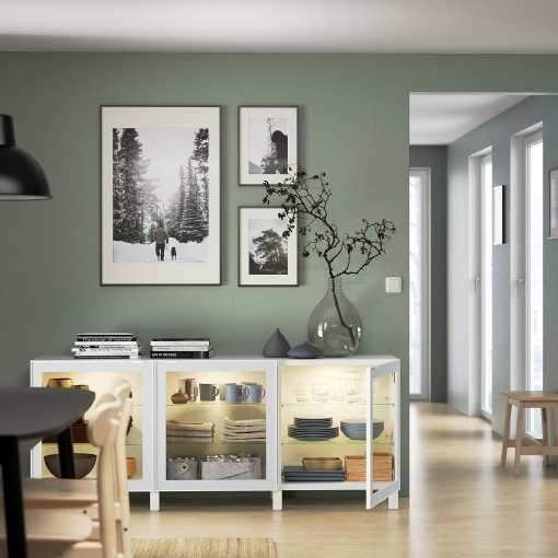 BESTÅ, σύνθεση αποθήκευσης με πόρτες, 180x42x74 cm, 894.888.13