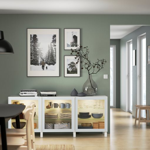 BESTÅ, σύνθεση αποθήκευσης με πόρτες, 180x42x74 cm, 894.888.13