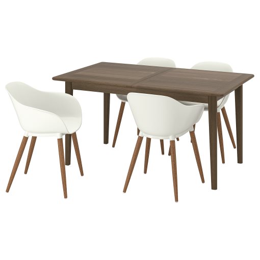 SKANSNÄS/GRÖNSTA, τραπέζι και 4 καρέκλες με μπράτσα, 150/205 cm, 895.616.53