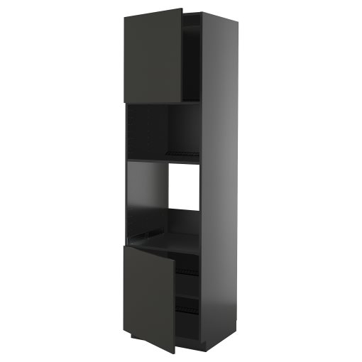 METOD, high cabinet for oven/microwave with 2 doors/shelves, 60x60x220 cm, 895.875.25