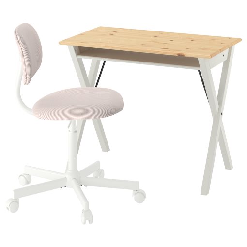 BOLLPOJKE/BLECK, desk and chair, 896.221.33