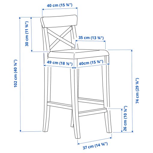 INGOLF, bar stool with backrest, 902.485.15