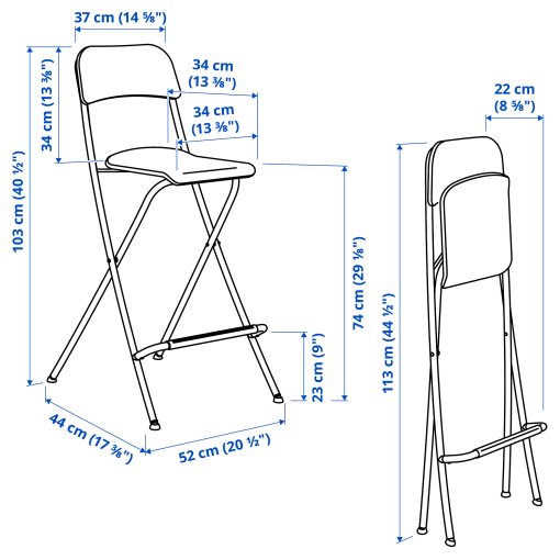 FRANKLIN, bar stool with backrest, foldable, 904.048.79
