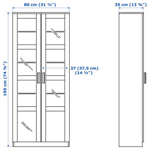 BRIMNES, glass-door cabinet, 904.098.72
