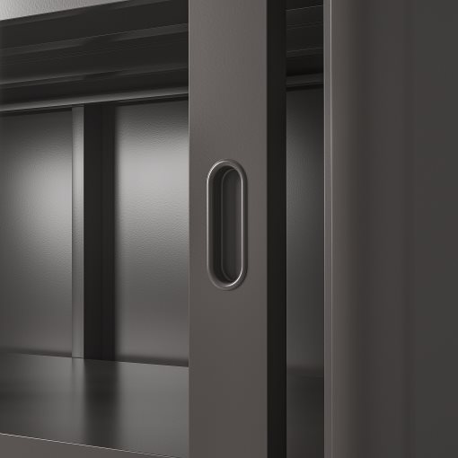 IDÅSEN, ντουλάπι με συρόμενες γυάλινες πόρτες, 120x140 cm, 904.963.84
