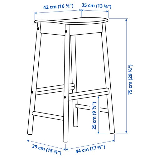 RÖNNINGE, σκαμπό μπαρ, 75 cm, 905.112.33