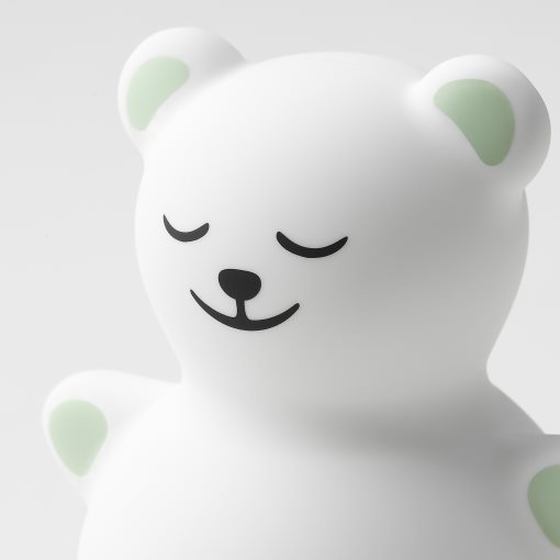 TÖVÄDER, night light with built-in LED light source/bear/battery-operated, 905.169.14
