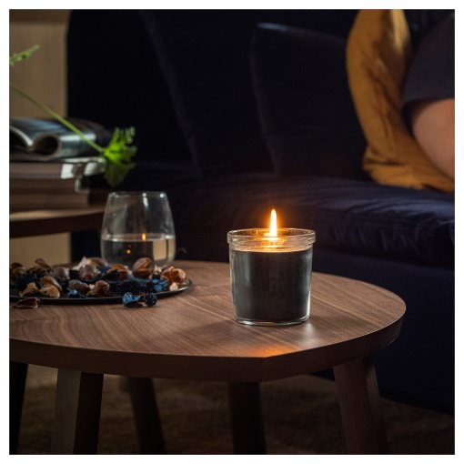 FRUKTSKOG, scented candle in glass/Vetiver & geranium, 40 hr, 905.558.30