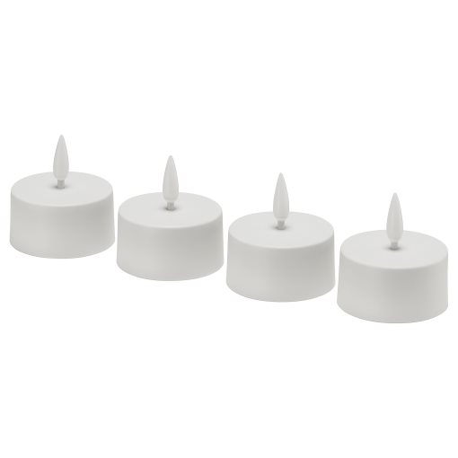 SKATGÅS, tealight with built in LED light source, 4 pack, 906.201.09