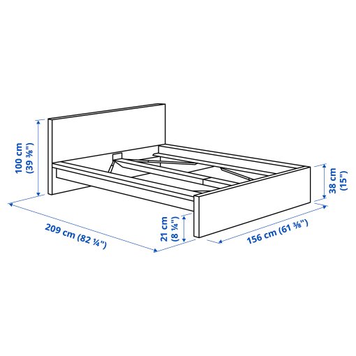 MALM, bed frame/high, 140X200 cm, 990.198.40
