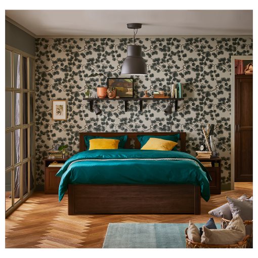 SONGESAND, bed frame with 4 storage boxes, 140X200 cm, 992.411.52