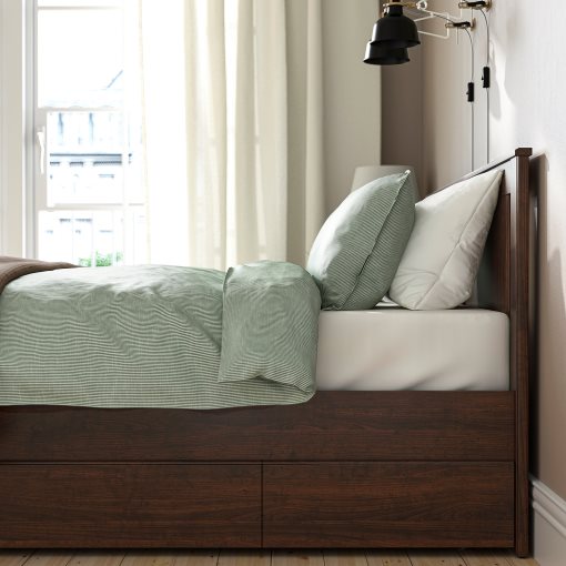 SONGESAND, bed frame with 4 storage boxes, 140X200 cm, 992.411.52